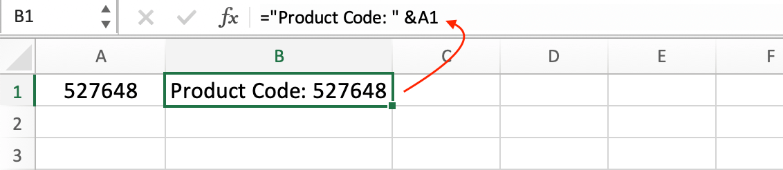 Combine Text and Numbers in Excel