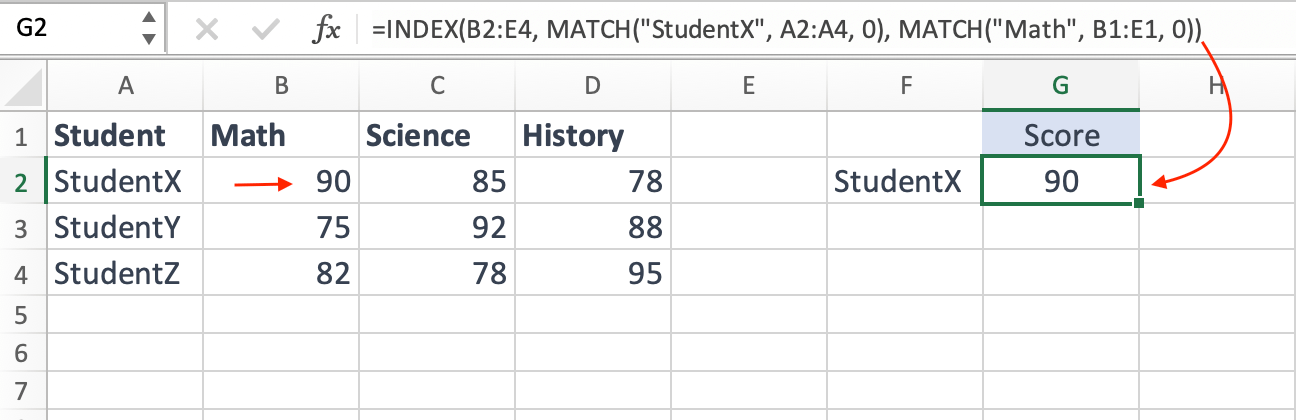 Index Match Search Rows And Columns